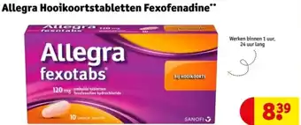 Kruidvat Allegra Hooikoortstabletten Fexofenadine aanbieding