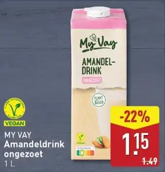ALDI Mỹ Vay Amandeldrink ongezoet aanbieding