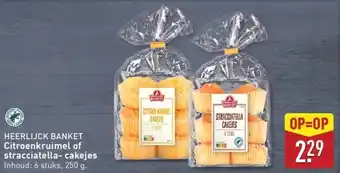 ALDI Heerlijck banket citroenkruimel of stracciatella cakejes aanbieding