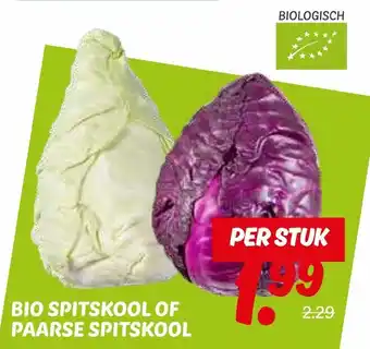 Dekamarkt Bio spitskool of paarse spitskool aanbieding
