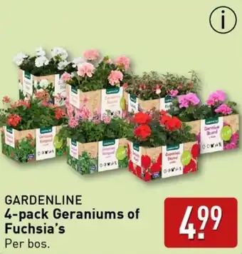 ALDI Gardenline 4 pack geraniums of aanbieding