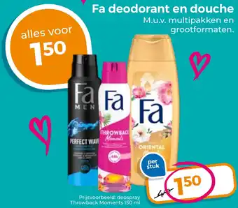 Trekpleister Fa deodorant en douche aanbieding