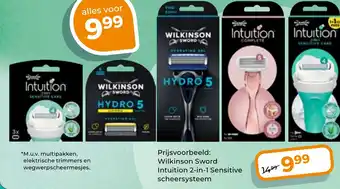 Trekpleister Wilkinson Sword Intuition 2 in 1 Sensitive scheersysteem aanbieding