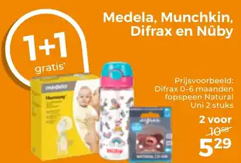 Trekpleister Medela, Munchkin, Difrax en Nûby aanbieding