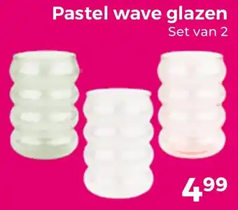 Trekpleister Pastel wave glazen aanbieding