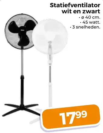 Trekpleister Statiefventilator wit en zwart aanbieding
