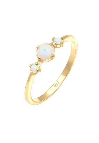 Douglas Elli Dames Band Geo Vintage Trend met Synthetische Opaal in 925 Sterling Zilver aanbieding