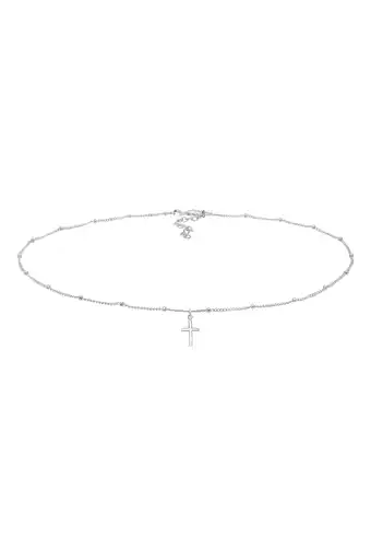 Douglas Elli Dames Choker Bol Kruis Geloof Basis in 925 Sterling Zilver aanbieding