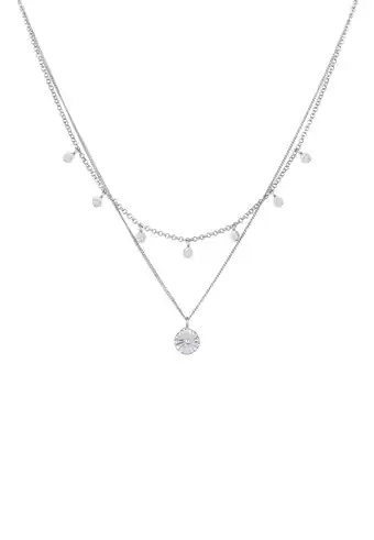 Douglas Elli Dames laagje plaatje hanger disc zon in 925 sterling zilver verguld aanbieding