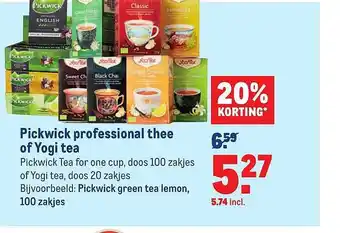 Makro Pickwick professional thee of yoga tea aanbieding