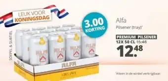 Mitra Alfa Pilsener (tray) aanbieding