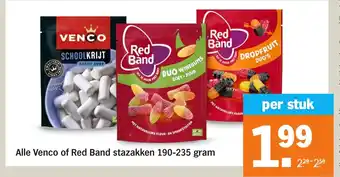 Albert Heijn Alle Venco of Red Band stazakken aanbieding