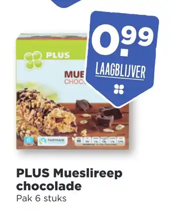 PLUS Mueslireep chocolade aanbieding