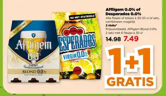 PLUS Affligem 0.0% of Desperados 0.0% aanbieding