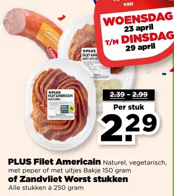 PLUS PLUS Filet Americain of Zandvliet Worst stukken aanbieding