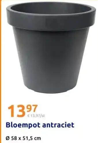 Action Bloempot antraciet aanbieding