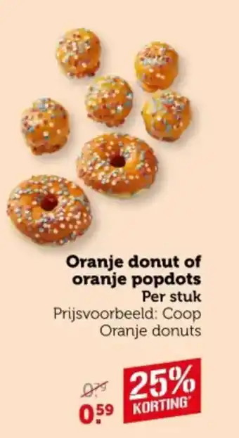 Coop Oranje donut of oranje popdots aanbieding