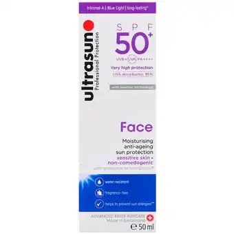 Holland & Barrett Ultrasun Face SPF50+ - 50ml aanbieding