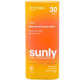 Holland & Barrett Attitude Sunly Sunscreen Stick Tropical SPF30 - 60g aanbieding