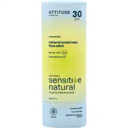 Holland & Barrett Attitude Sensitive Sunscreen Face Stick Unscented SPF30 - 20g aanbieding