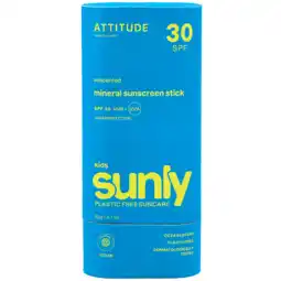 Holland & Barrett Attitude Sunly Kids Sunscreen Stick Unscented SPF30 - 60g aanbieding