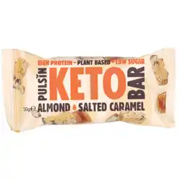 Holland & Barrett Pulsin Keto Bar Almond & Salted Caramel - 50g aanbieding