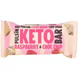 Holland & Barrett Pulsin Keto Bar Raspberry & Choc Chip - 50g aanbieding