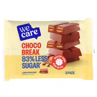 Holland & Barrett WeCare Lower Sugar Bar Choco Break - 3x21,5g aanbieding