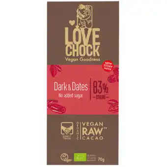 Holland & Barrett Lovechock Dark & Dates 83% Cacao - 70g aanbieding