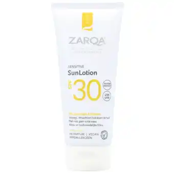 Holland & Barrett ZARQA Sensitive SunLotion SPF30 - 100ml aanbieding