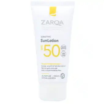 Holland & Barrett ZARQA Sensitive SunLotion SPF50 - 50ml aanbieding