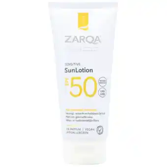 Holland & Barrett ZARQA Sensitive SunLotion SPF50 - 100ml aanbieding