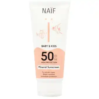 Holland & Barrett Naïf Baby & Kids Minerale Zonnebrandcrème SPF50 - 100ml aanbieding