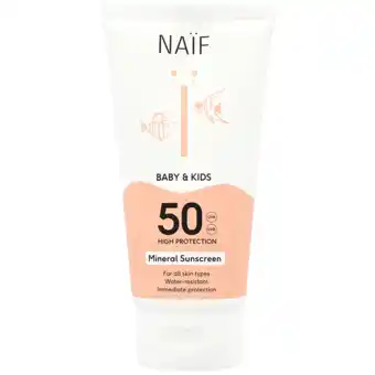 Holland & Barrett Naïf Baby & Kids Minerale Zonnebrandcrème SPF50 - 175ml aanbieding