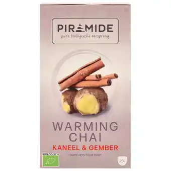 Holland & Barrett Piramide Warming Chai Kaneel & Gember - 20 theezakjes aanbieding