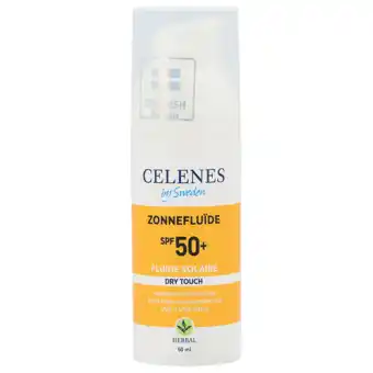 Holland & Barrett Celenes Herbal Dry Touch Zonnefluïde SPF50+ - 50ml aanbieding