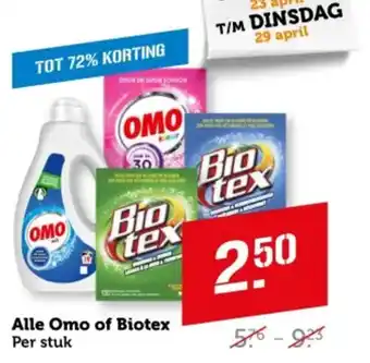 Coop Alle Omo of Biotex aanbieding
