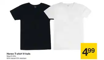 Zeeman Heren T-shirt V hals aanbieding