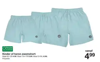 Zeeman Kinder of heren zwemshort aanbieding