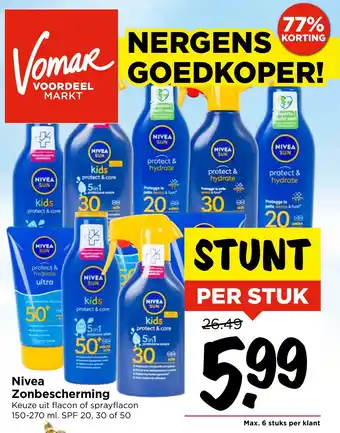 Vomar Voordeelmarkt Nivea Zonbescherming aanbieding