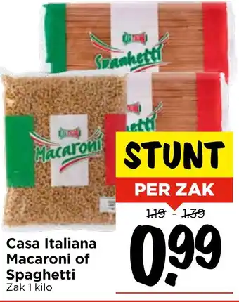 Vomar Voordeelmarkt Casa Italiana Macaroni of Spaghetti aanbieding