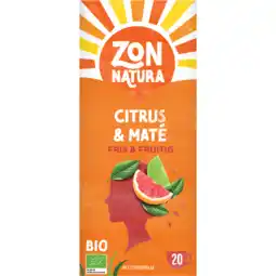 Jumbo Zonnatura Biologische Citrus & Maté Infusie - Fris & Fruitig 20 Zakjes 34 g aanbieding