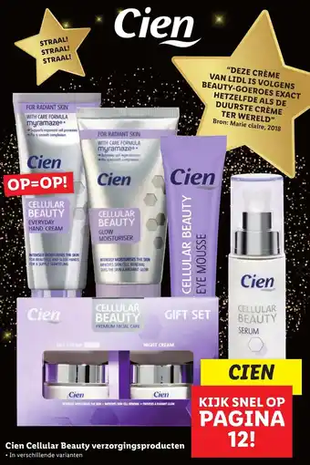 Lidl Cien Cellular beauty verzorgingsproducten aanbieding