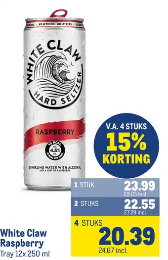Makro White Claw Raspberry aanbieding