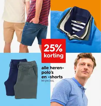 HEMA Alle heren polo's en shorts aanbieding