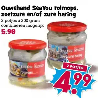 Boon`s Markt Ouwehand Sea You rolmops, zoetzure en of zure haring aanbieding