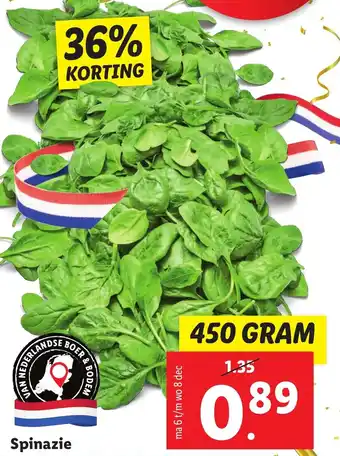 Lidl Spinazie 450g aanbieding