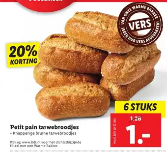 Lidl Petit pains tarwebroodjes 6st aanbieding