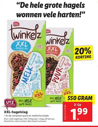 Lidl XXL-hagelslag 550g aanbieding