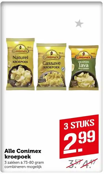 Coop Alle conimex kroepoek 73-80g aanbieding